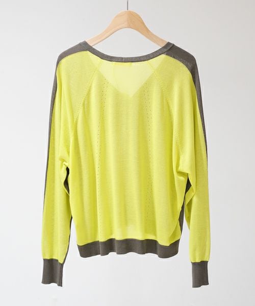 UVカット バイカラーVネックカーディガン