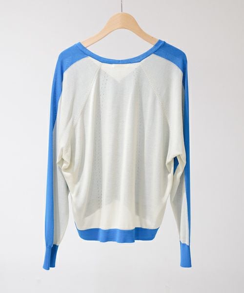 UVカット バイカラーVネックカーディガン