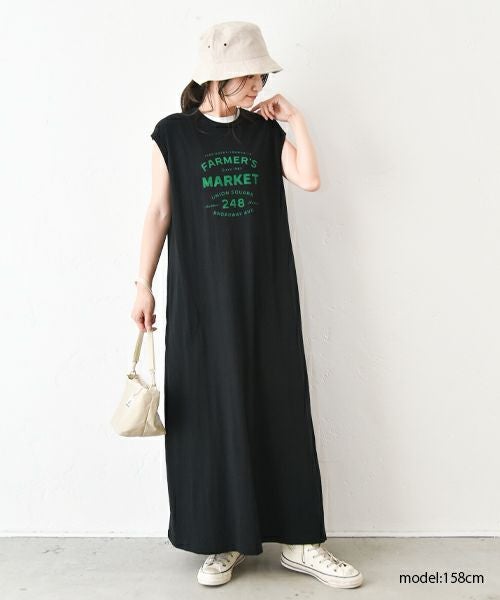 her.｜フロッキープリントノースリーブワンピース [[3252C-906]][C]