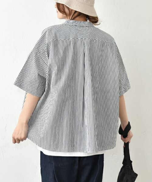 her.｜ストライプ半袖シャツ [[CE3SH250502]][C]