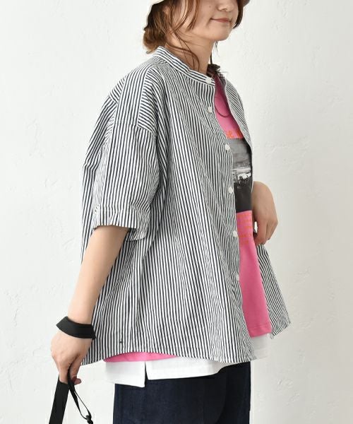 her.｜ストライプ半袖シャツ [[CE3SH250502]][C]