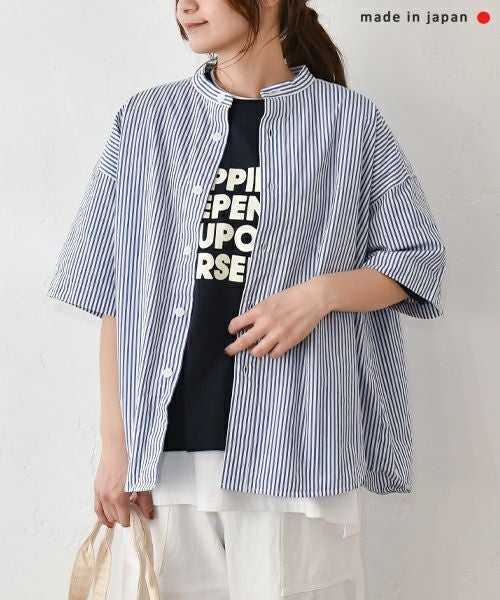 her.｜ストライプ半袖シャツ [[CE3SH250502]][C]