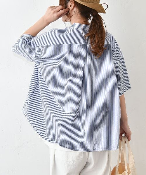 her.｜ストライプ半袖シャツ [[CE3SH250502]][C]