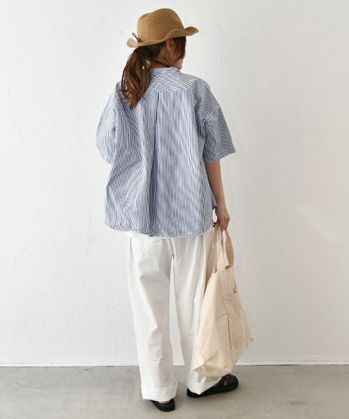 her.｜ストライプ半袖シャツ [[CE3SH250502]][C]