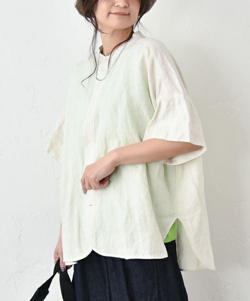 RNA｜ハーフスリーブフレンチリネンシャツ [[B2868]][C]