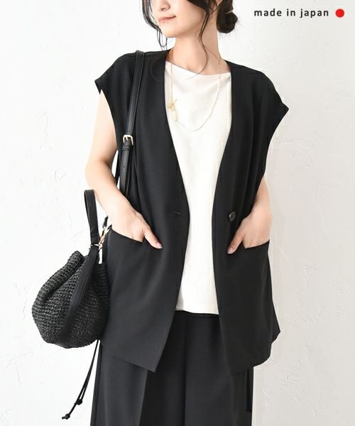 MIDIUMISOLID｜ノーカラーベスト [[3-13217552]][C]