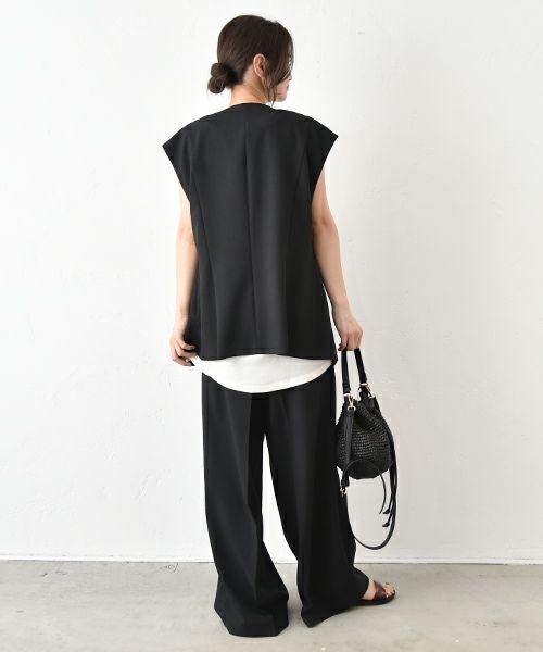 MIDIUMISOLID｜ノーカラーベスト [[3-13217552]][C]