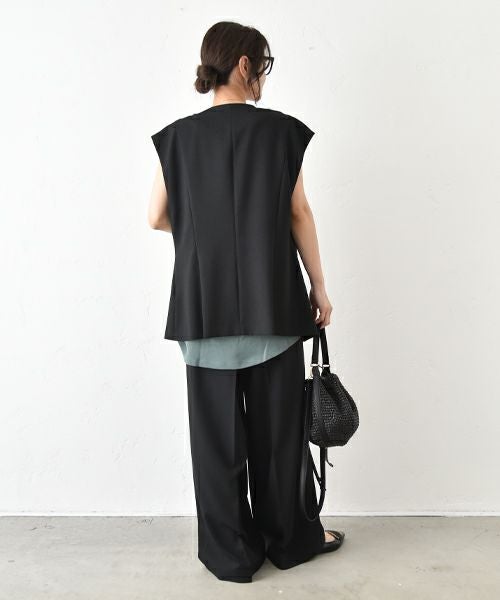 MIDIUMISOLID｜ノーカラーベスト [[3-13217552]][C]