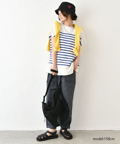 her.｜パネルボーダーフレンチカットソー [[131187H]][C]