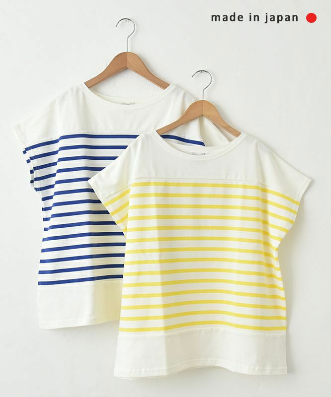  her.｜パネルボーダーフレンチカットソー [[131187H]][C]