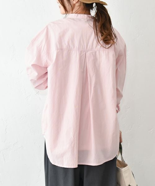 her.｜コットンボイルバンドカラーシャツ [[CE3SH250404B]][C]