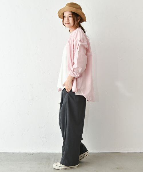 her.｜コットンボイルバンドカラーシャツ [[CE3SH250404B]][C]