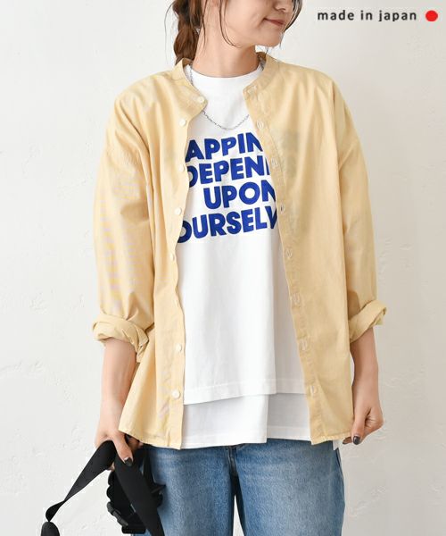 her.｜コットンボイルバンドカラーシャツ [[CE3SH250404B]][C]