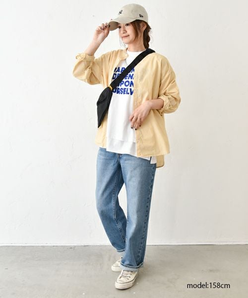 her.｜コットンボイルバンドカラーシャツ [[CE3SH250404B]][C]