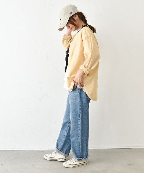 her.｜コットンボイルバンドカラーシャツ [[CE3SH250404B]][C]