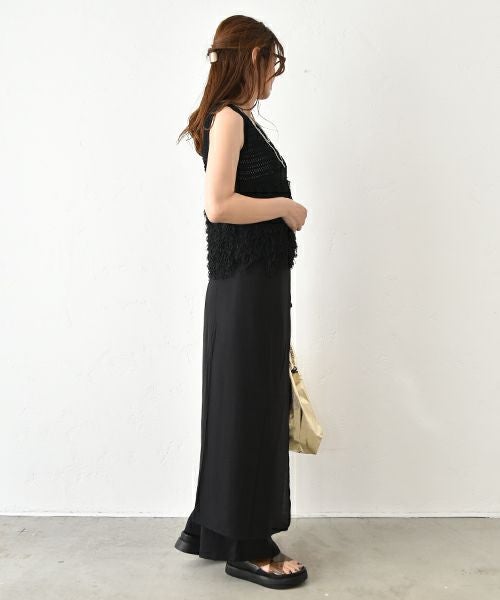 HUMS｜フリンジノースリーブニット [[710252]][C]