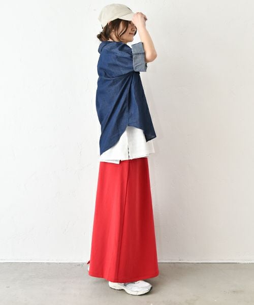 IN THE MARKET｜カット素材Aラインスカート [[C-2388]][C]