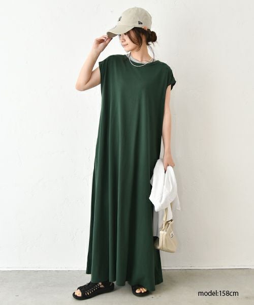 Our.｜ノースリーブカット素材ワンピース [[C-9042]][C]