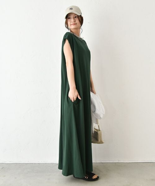 Our.｜ノースリーブカット素材ワンピース [[C-9042]][C]