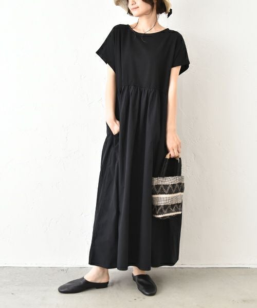 OMEKASI｜布帛ドッキングワンピース [[C-744]][C]