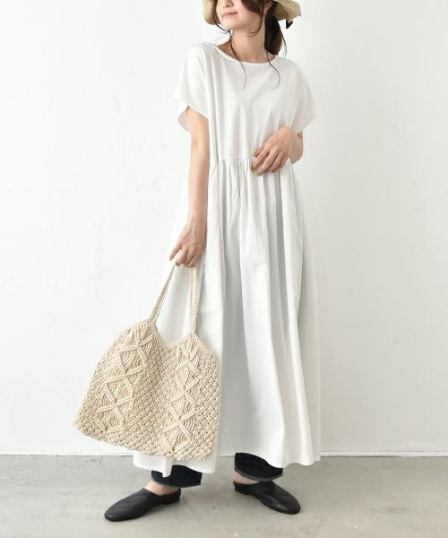 OMEKASI｜布帛ドッキングワンピース [[C-744]][C]