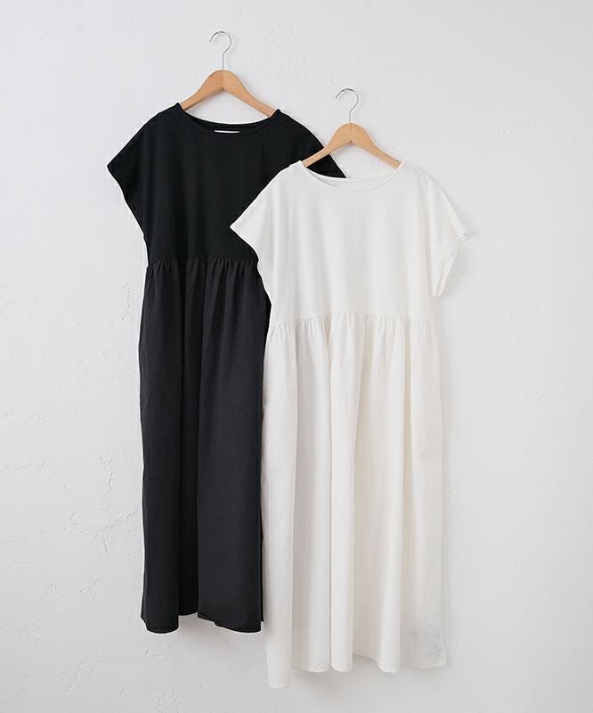 OMEKASI｜布帛ドッキングワンピース [[C-744]][C]