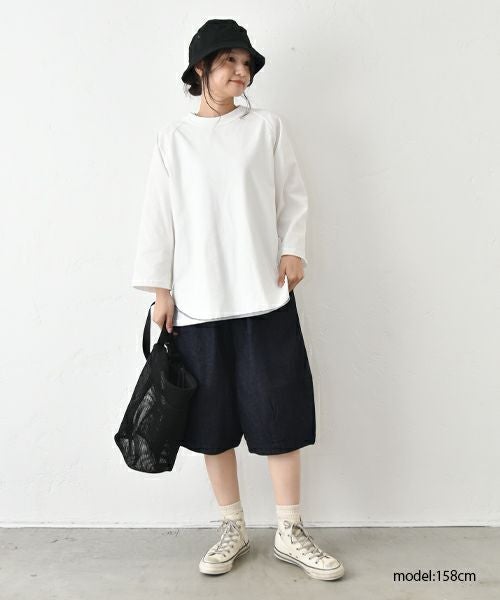 her.｜ロックステッチ入天竺T(9/10 Sleeve)-パック入り [[131228-1PK(9/10 Sleeve)]][C]