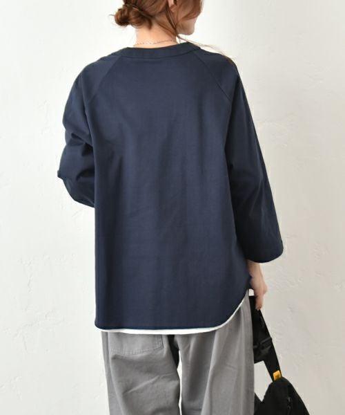her.｜ロックステッチ入天竺T(9/10 Sleeve)-パック入り [[131228-1PK(9/10 Sleeve)]][C]