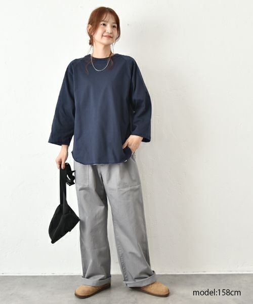 her.｜ロックステッチ入天竺T(9/10 Sleeve)-パック入り [[131228-1PK(9/10 Sleeve)]][C]