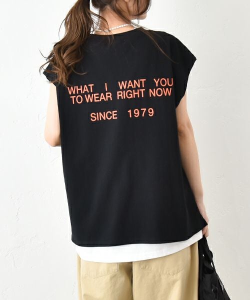 Our.｜ノースリーブロゴカットソー [[131314-1H]][C]