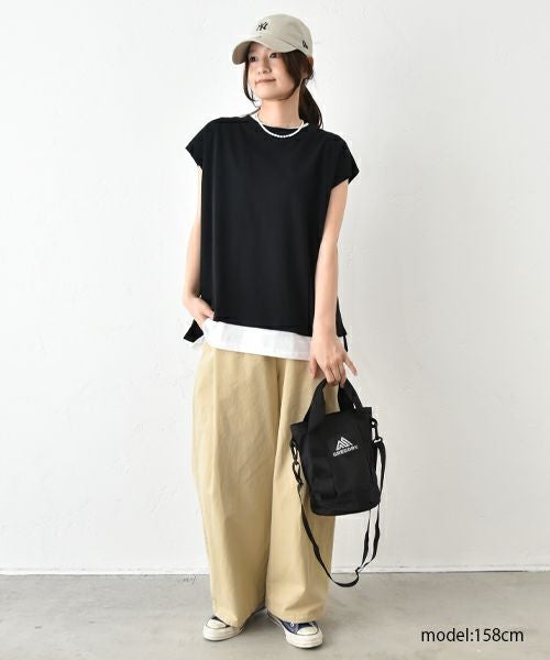 Our.｜ノースリーブロゴカットソー [[131314-1H]][C]