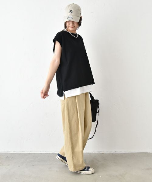 Our.｜ノースリーブロゴカットソー [[131314-1H]][C]