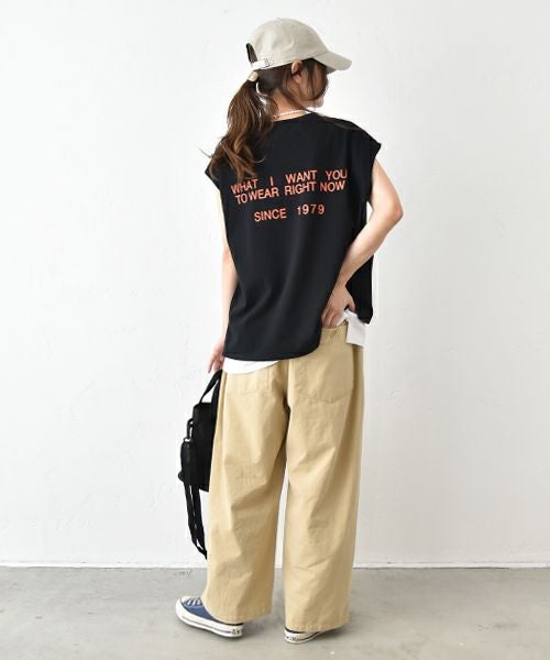 Our.｜ノースリーブロゴカットソー [[131314-1H]][C]