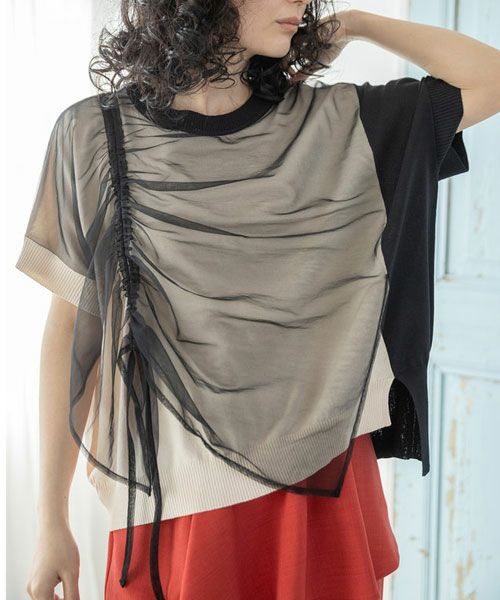 OSMOSIS｜ドロストチュールニットプルオーバー