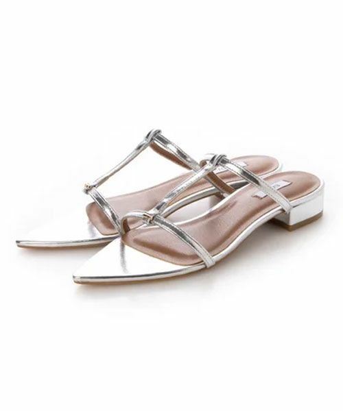 EVOL　Tストラップミュールサンダル IY5729 シルバー