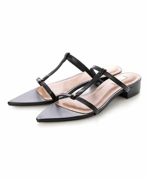 EVOL　Tストラップミュールサンダル IY5729 ブラック