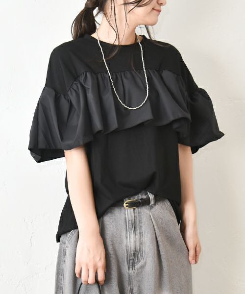 HUMS｜布帛切り替えカットソー [[63161021]][C]