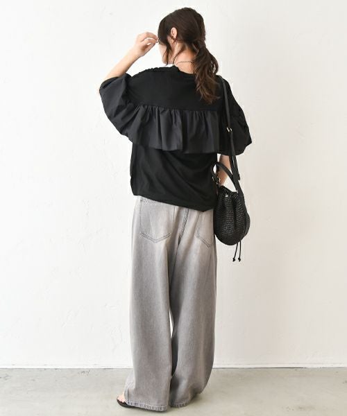 HUMS｜布帛切り替えカットソー [[63161021]][C]