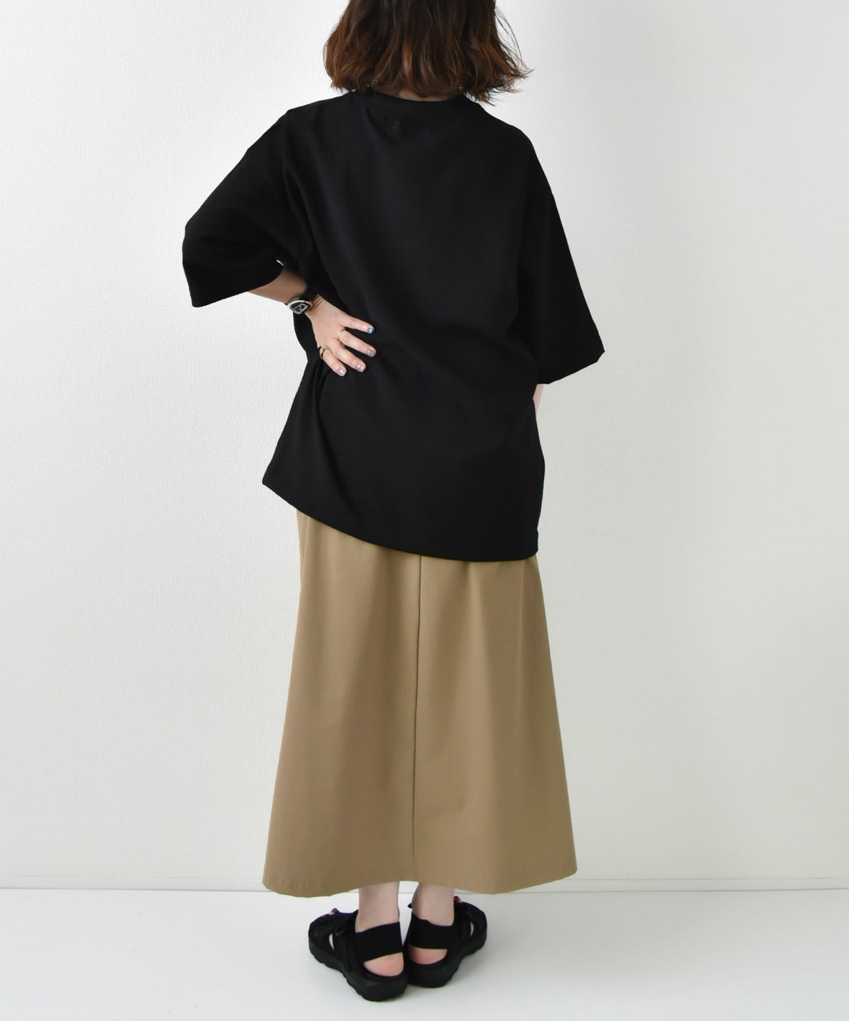 day standard｜シアサッカー無地　ドローコード付き半袖TEE [[241916]][D]