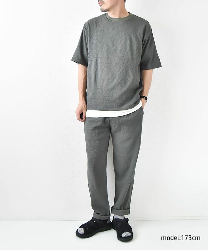 day standard｜シアサッカー無地　ドローコード付き半袖TEE [[241916]][D]