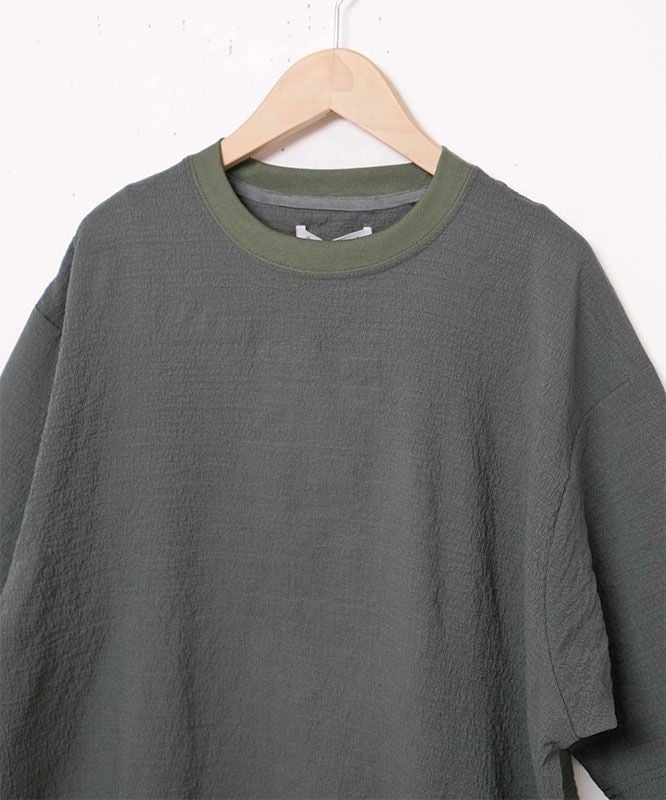 day standard｜シアサッカー無地　ドローコード付き半袖TEE [[241916]][D]