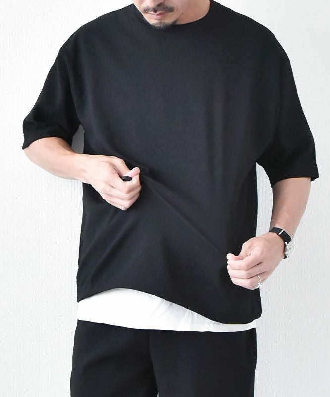 day standard｜シアサッカー無地　ドローコード付き半袖TEE [[241916]][D]