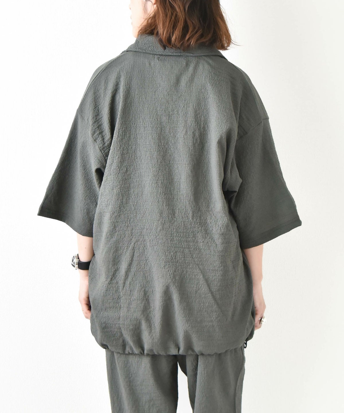 day standard｜シアサッカードローコード付き半袖シャツ [[241928]][D]