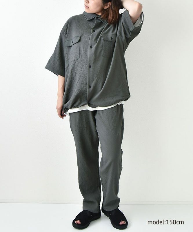 day standard｜シアサッカードローコード付き半袖シャツ [[241928]][D]