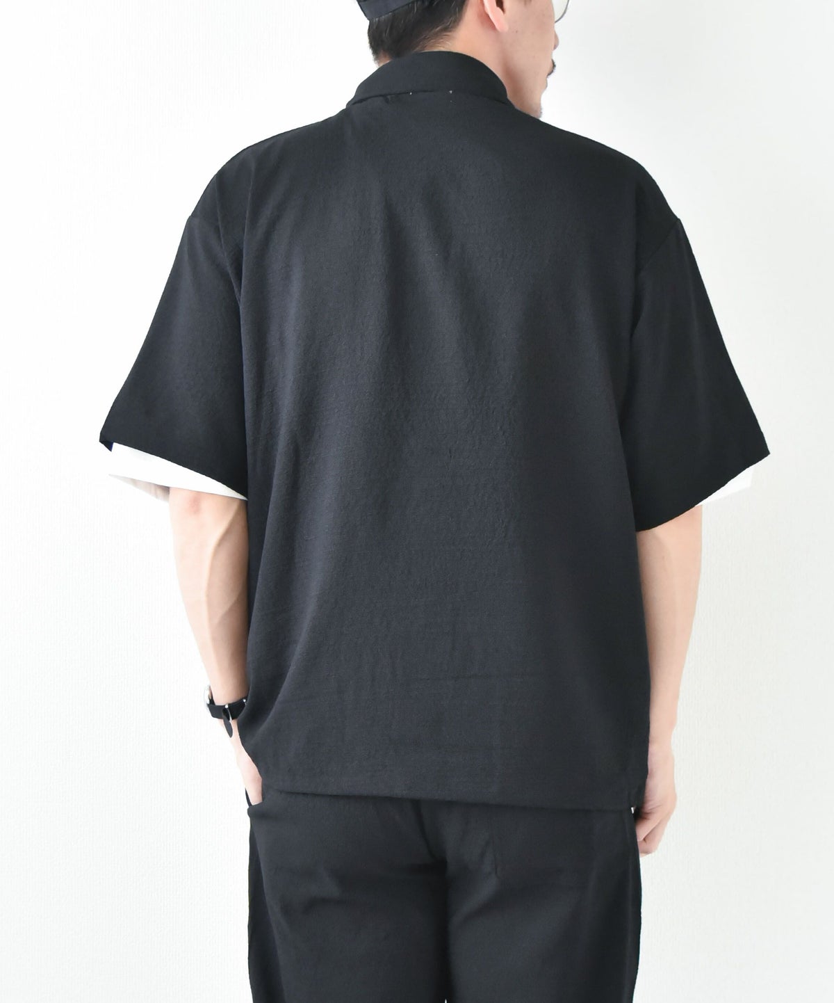 day standard｜シアサッカードローコード付き半袖シャツ [[241928]][D]