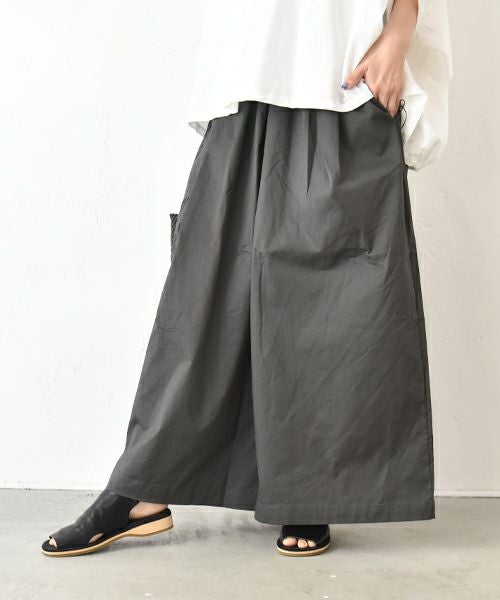 hagumu｜ストレッチツイルワイドタックパンツ [[83062181]][C]