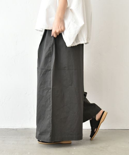 hagumu｜ストレッチツイルワイドタックパンツ [[83062181]][C]