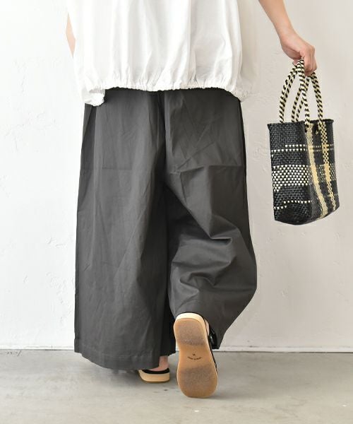 hagumu｜ストレッチツイルワイドタックパンツ [[83062181]][C]