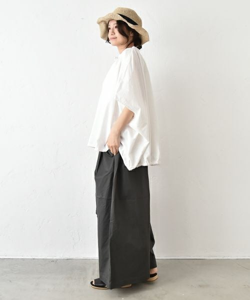 hagumu｜ストレッチツイルワイドタックパンツ [[83062181]][C]