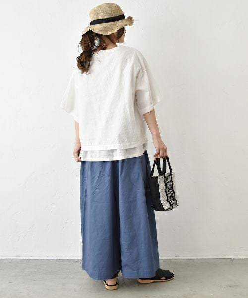 hagumu｜ストレッチツイルワイドタックパンツ [[83062181]][C]